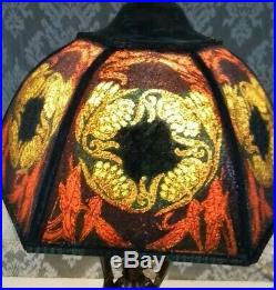 Bride Lady Lamp slag beaded glass shade- Handel Tiffany arts & crafts art deco