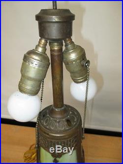 C1900 Victorian Handel Slag Silouette Overlay Lighthouse Base 23 Parlor Lamp