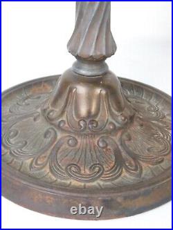 C1919 Bigelow Kennard Antique Arts Nouveau Crafts Lamp Copper Base Slag Glass