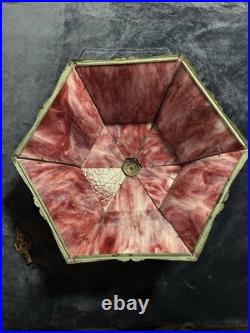 Ca. 1920 Pink Slag Glass Lamp