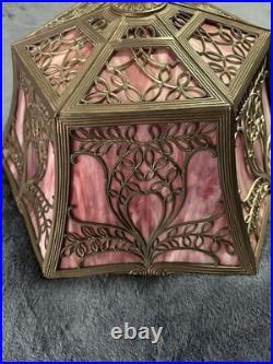 Ca. 1920 Pink Slag Glass Lamp