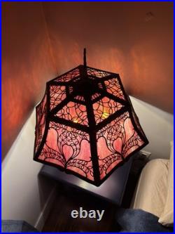 Ca. 1920 Pink Slag Glass Lamp