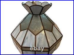 Caramel Slag & Etched Floral Glass Ceiling Fixture Lamp 14 48 Panels