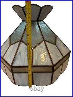 Caramel Slag & Etched Floral Glass Ceiling Fixture Lamp 14 48 Panels