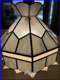 Caramel Slag & Etched Floral Glass Ceiling Fixture Lamp 14 48 Panels