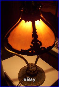 Caramel Slag Glass Desk Lamp