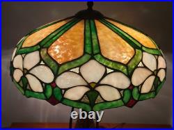 Charles Parker (attr.) Leaded Slag Stained Glass Lamp Handel Tiffany Era