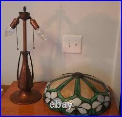 Charles Parker (attr.) Leaded Slag Stained Glass Lamp Handel Tiffany Era