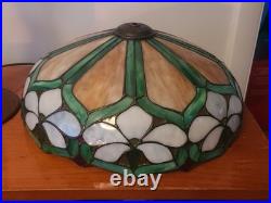 Charles Parker (attr.) Leaded Slag Stained Glass Lamp Handel Tiffany Era