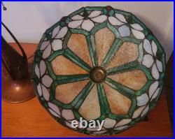 Charles Parker (attr.) Leaded Slag Stained Glass Lamp Handel Tiffany Era