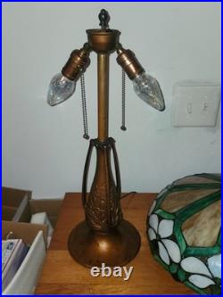 Charles Parker (attr.) Leaded Slag Stained Glass Lamp Handel Tiffany Era