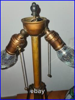 Charles Parker (attr.) Leaded Slag Stained Glass Lamp Handel Tiffany Era