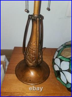 Charles Parker (attr.) Leaded Slag Stained Glass Lamp Handel Tiffany Era