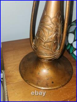 Charles Parker (attr.) Leaded Slag Stained Glass Lamp Handel Tiffany Era