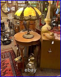Circa 1920's Slag Glass Table Lamp, Arts & Crafts Royal Art Glass Co