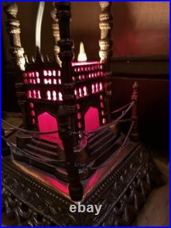 Copper Taj Mahal Accent Lamp With Red Slag Glass