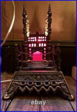 Copper Taj Mahal Accent Lamp With Red Slag Glass