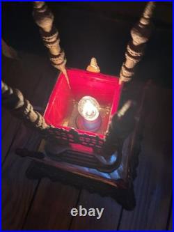 Copper Taj Mahal Accent Lamp With Red Slag Glass