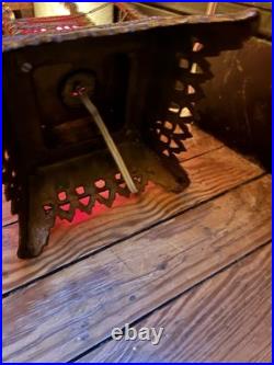 Copper Taj Mahal Accent Lamp With Red Slag Glass