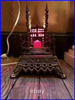Copper Taj Mahal Accent Lamp With Red Slag Glass