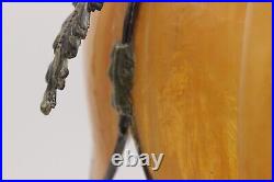 Curved Stained Glass 8 Panel Bent Tulip Slag Lamp Shade Art Nouveau Vtg READ