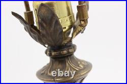 Curved Stained Glass 8 Panel Bent Tulip Slag Lamp Shade Art Nouveau Vtg READ