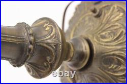Curved Stained Glass 8 Panel Bent Tulip Slag Lamp Shade Art Nouveau Vtg READ