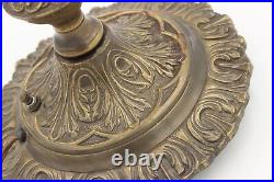 Curved Stained Glass 8 Panel Bent Tulip Slag Lamp Shade Art Nouveau Vtg READ