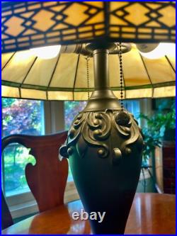 Dale Tiffany Slag Glass Table Lamp 23 x 15