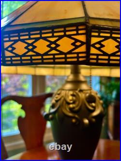 Dale Tiffany Slag Glass Table Lamp 23 x 15 Dale Tiffany Slag Glass Table Lamp 23 x 15