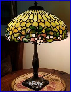 Duffner & Kimberly Arts & Crafts Leaded Slag Glass Lamp Handel Tiffany Era