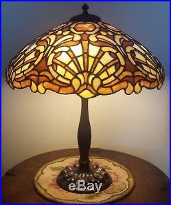 Duffner & Kimberly Arts & Crafts Leaded Slag Stained Glass Lamp Tiffany Era
