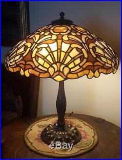 Duffner & Kimberly Arts & Crafts Leaded Slag Stained Glass Lamp Tiffany Era