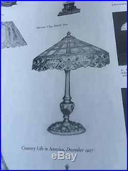Duffner Kimberly Bronze Lamp. Leaded, Slag Stained Glass, Arts Crafts, Handel Era