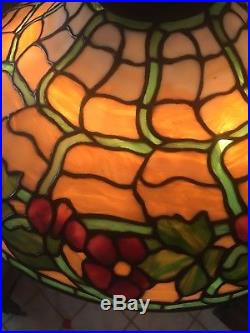 Duffner Kimberly Chandelier, Leaded, Slag, Stained glass shade, Handel lamp era Duffner Kimberly Chandelier, Leaded, Slag, Stained glass shade, Handel lamp era