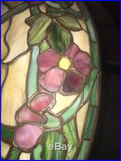 Duffner Kimberly Chandelier, Leaded, Slag, Stained glass shade, Handel lamp era Duffner Kimberly Chandelier, Leaded, Slag, Stained glass shade, Handel lamp era