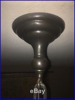 Duffner Kimberly Chandelier, Leaded, Slag, Stained glass shade, Handel lamp era Duffner Kimberly Chandelier, Leaded, Slag, Stained glass shade, Handel lamp era