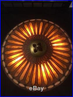 Duffner Kimberly Lamp, Leaded, Slag, Stained Glass Shade, Arts Crafts, Handel Lamp