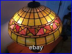 Duffner & Kimberly Leaded Slag Glass Arts & Crafts Lamp Handel Tiffany Era Duffner & Kimberly Leaded Slag Glass Arts & Crafts Lamp Handel Tiffany Era