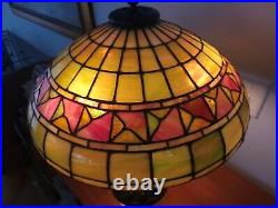 Duffner & Kimberly Leaded Slag Glass Arts & Crafts Lamp Handel Tiffany Era Duffner & Kimberly Leaded Slag Glass Arts & Crafts Lamp Handel Tiffany Era