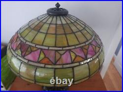 Duffner & Kimberly Leaded Slag Glass Arts & Crafts Lamp Handel Tiffany Era Duffner & Kimberly Leaded Slag Glass Arts & Crafts Lamp Handel Tiffany Era