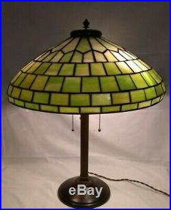 Duffner & Kimberly Leaded lamp shade Handel Tiffany arts crafts slag glass era