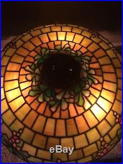 Duffner & Kimberly leaded lamp, Slag, Stained glass shade, Arts Crafts, Handel Era Duffner & Kimberly leaded lamp, Slag, Stained glass shade, Arts Crafts, Handel Era