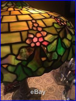 Duffner & Kimberly leaded lamp, Slag, Stained glass shade, Arts Crafts, Handel Era Duffner & Kimberly leaded lamp, Slag, Stained glass shade, Arts Crafts, Handel Era