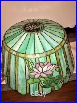 Duffner & Kimberly leaded lamp, Slag, Stained glass shade, Arts Crafts, Handel Era