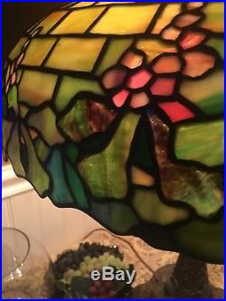 Duffner & Kimberly leaded lamp, Slag, Stained glass shade, Arts Crafts, Handel Era Duffner & Kimberly leaded lamp, Slag, Stained glass shade, Arts Crafts, Handel Era