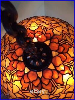 Duffner kimberly arts crafts leaded slag glass lamp tiffany studios handel era