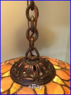Duffner kimberly arts crafts leaded slag glass lamp tiffany studios handel era