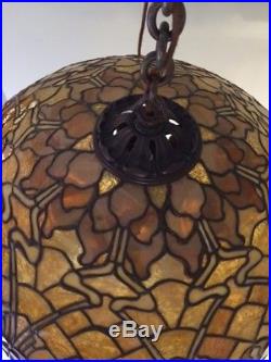 Duffner kimberly arts crafts leaded slag glass lamp tiffany studios handel era