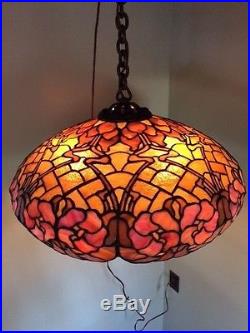 Duffner kimberly arts crafts leaded stained slag glass lamp shade tiffany handel